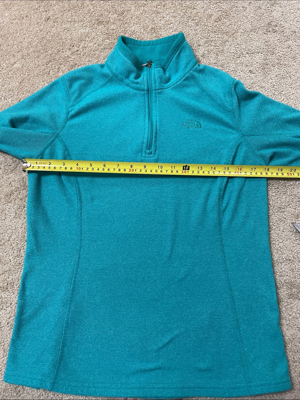 The North Face Women's Teal Quarter-Zip Thermal Pullover - Size Medium